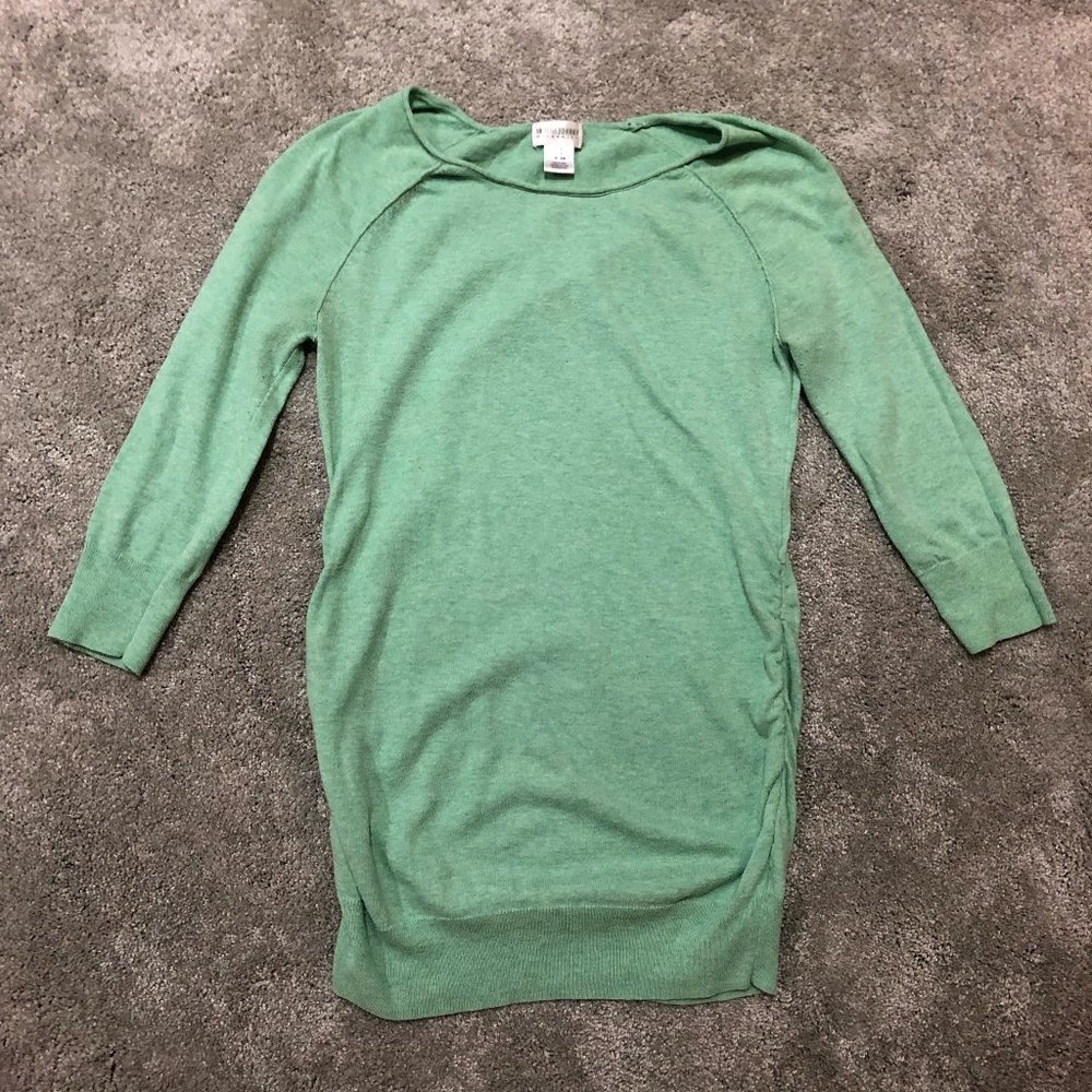 Motherhood Maternity 3/4 Sleeve Sweater Shirt Green